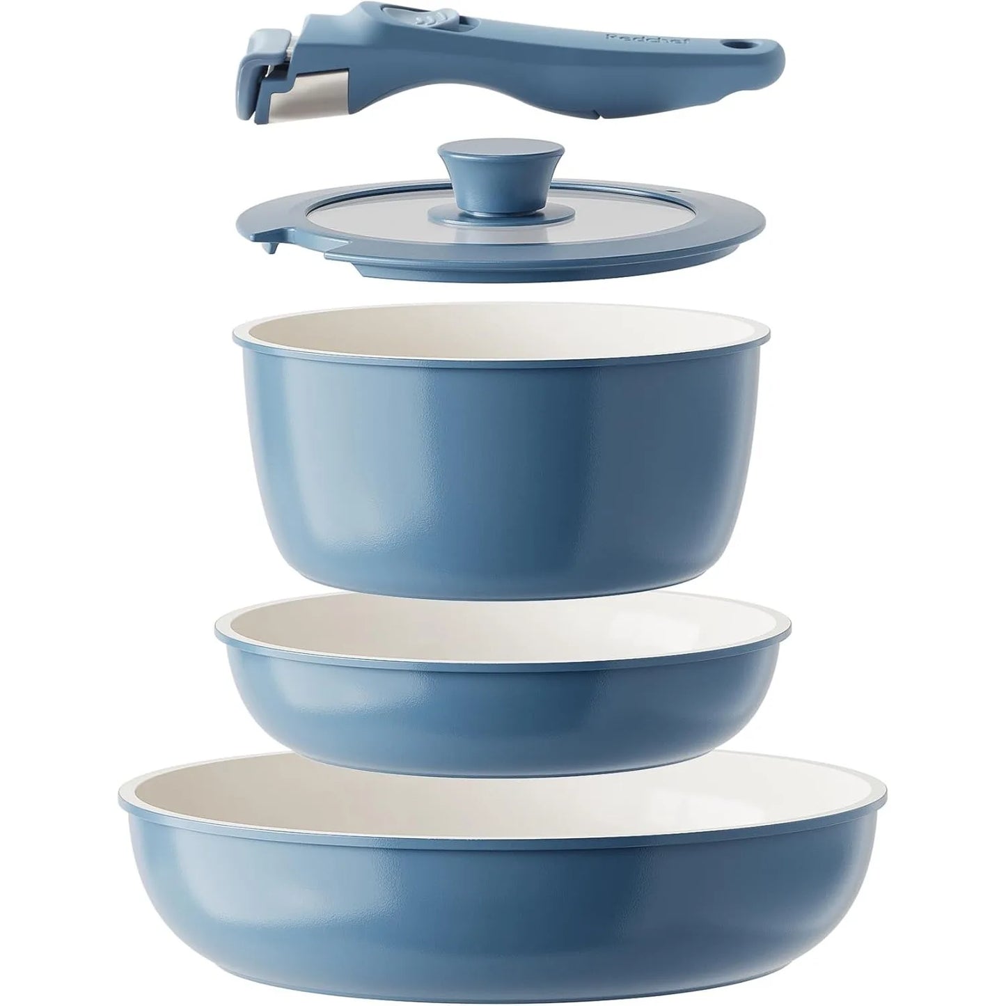Redchef Ceramic Cookware Set, Removable Handle Pots And Pans Non Stick, Rv Cookware Set
