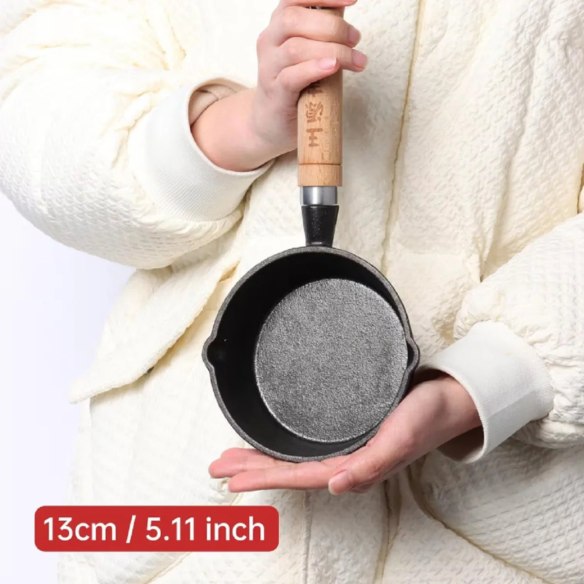WANGYUANJI 4.3"Melting Pot Cast Iron Sauce Pan, Cast Iron Cookware, Melting Pot Perfect for Heating milk, Water and oil