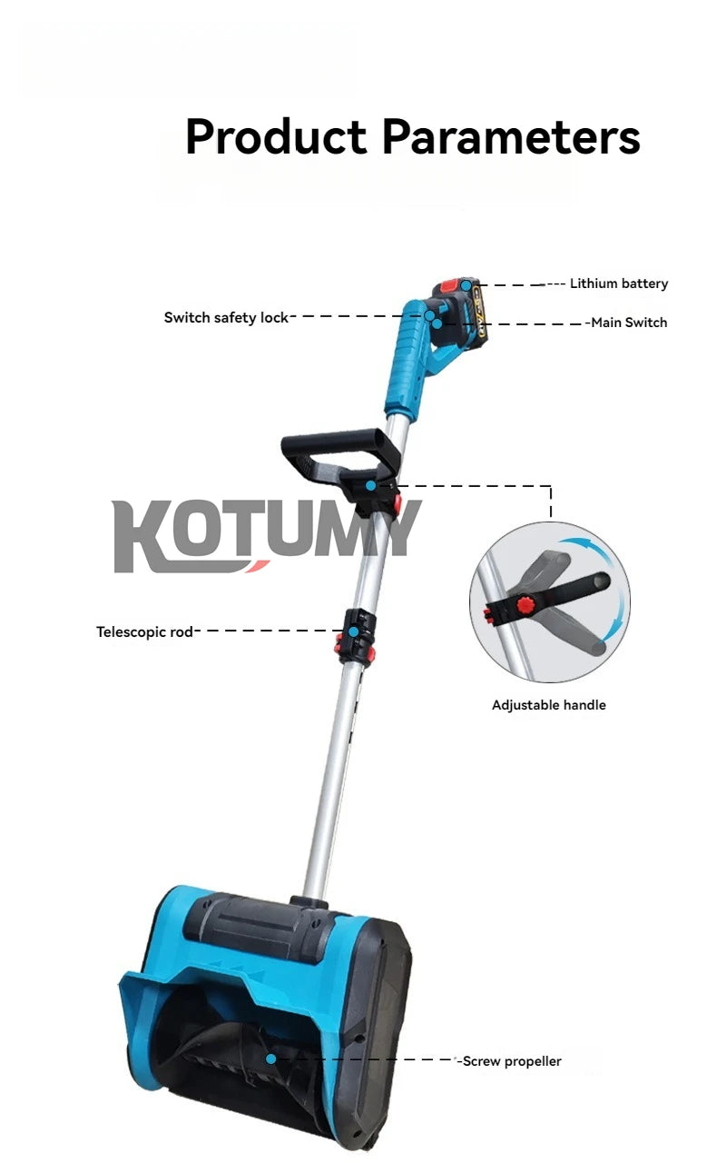 Household Winter Brushless Electric Snowplow Lithium Electric Snow Sweeper Cordless Snow Remover Shovel courtyard Street