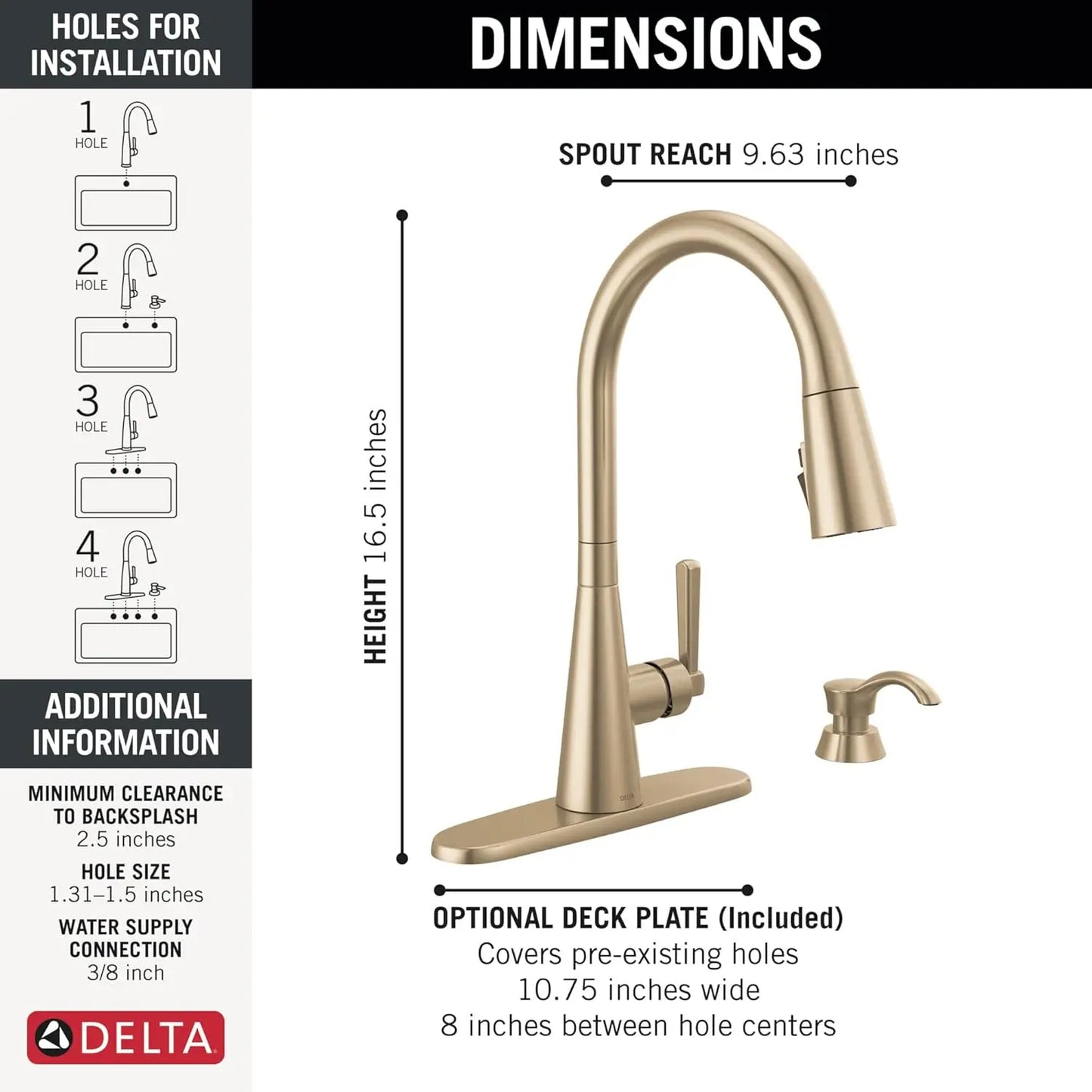 Faucet Boyd Kitchen Faucet with Soap Dispenser, Kitchen Faucets with Pull Down Sprayer Gold, Kitchen Sink Faucet with Magnetic