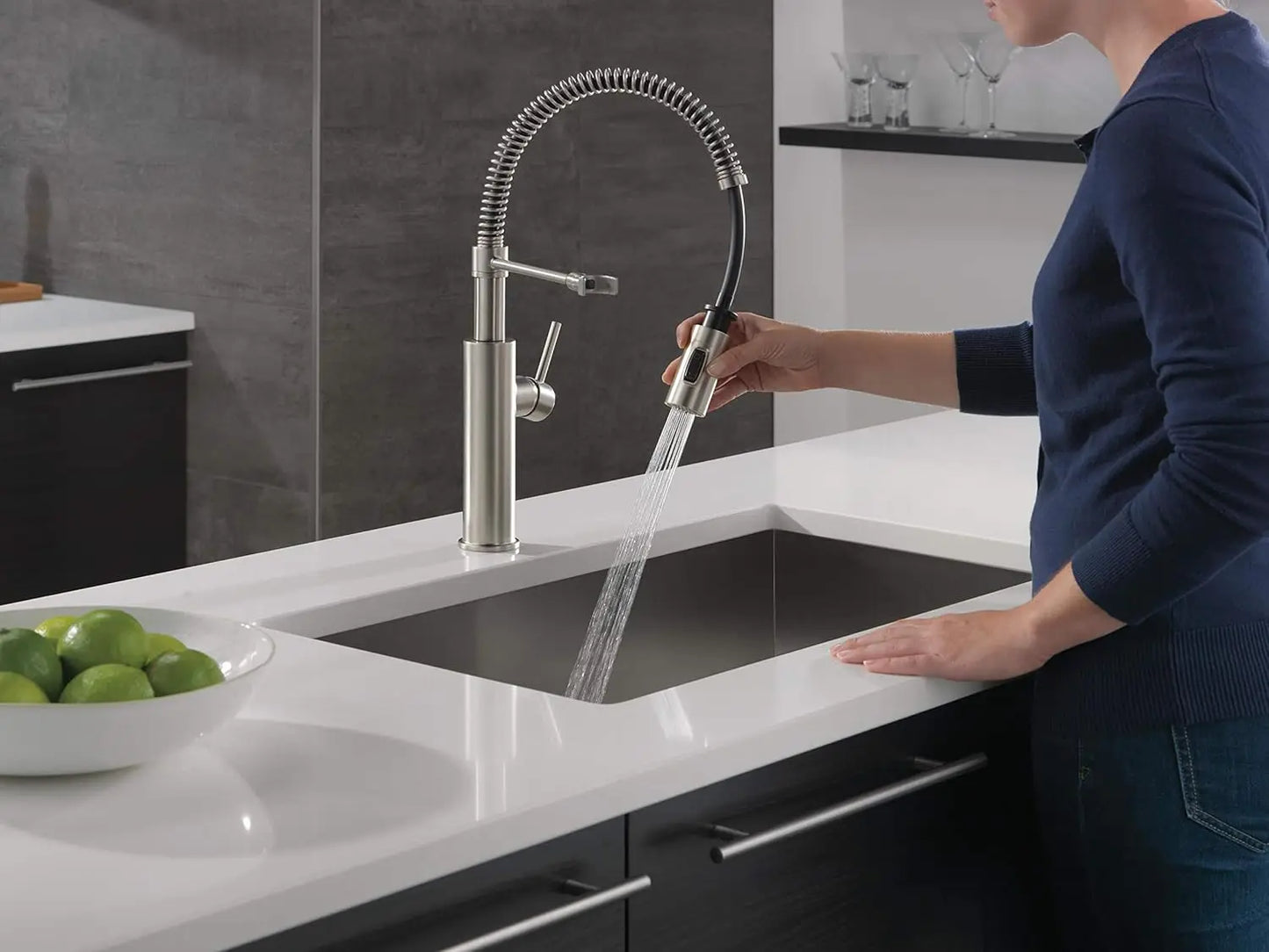 Faucet Antoni Pull Down Kitchen Faucet with Pull Down Sprayer, Commercial Kitchen Sink Faucet, Faucets for Kitchen Sink