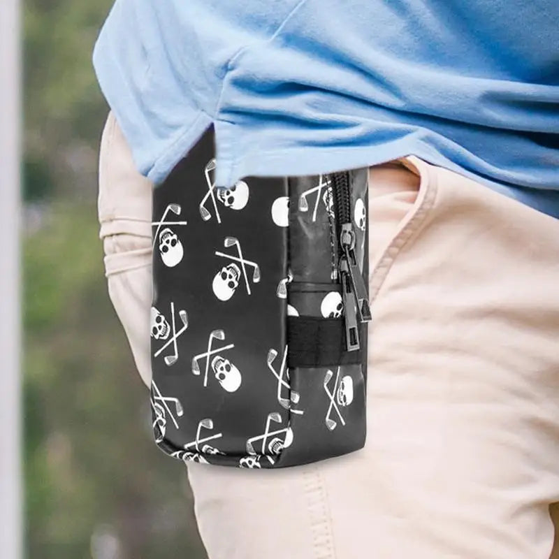 Portable Golf Pouch PU Ball Pouch Golf Bags Golf Accessories Golf Tee Pouch Waterproof Protective Cover For Valuables And