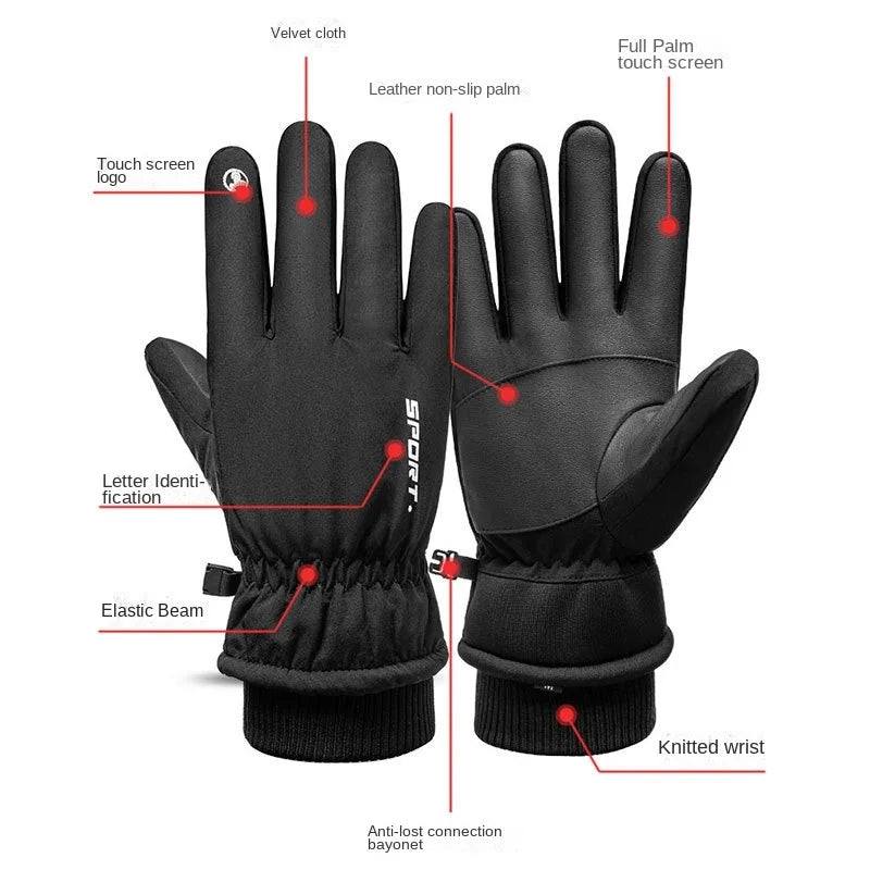Winter Skiing Gloves -30℉ Waterproof Windproof Thermal Touchscreen Gloves for Ski Hiking Running Men and Women