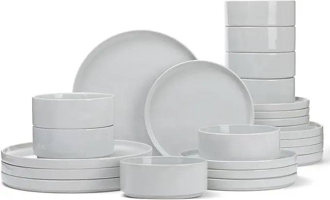 Plates and Bowls Sets, 12 Pieces Porcelain Dinnerware Sets Dishware Sets Chip Resistant Ceramic Dish Set for 4,