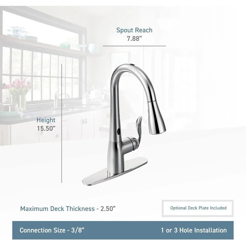 Moen Arbor Spot Resist Stainless Motionsense Two-Sensor Touchless Kitchen Faucet Featuring Power Clean
