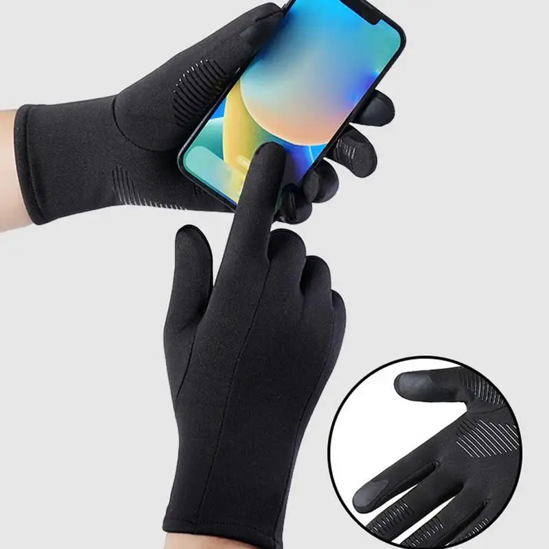 Warm Anti-slip Cycling Gloves Thermal Ski Gloves Windproof Touchscreen Gloves Liner Gloves for Cycling Driving Hiking for Men