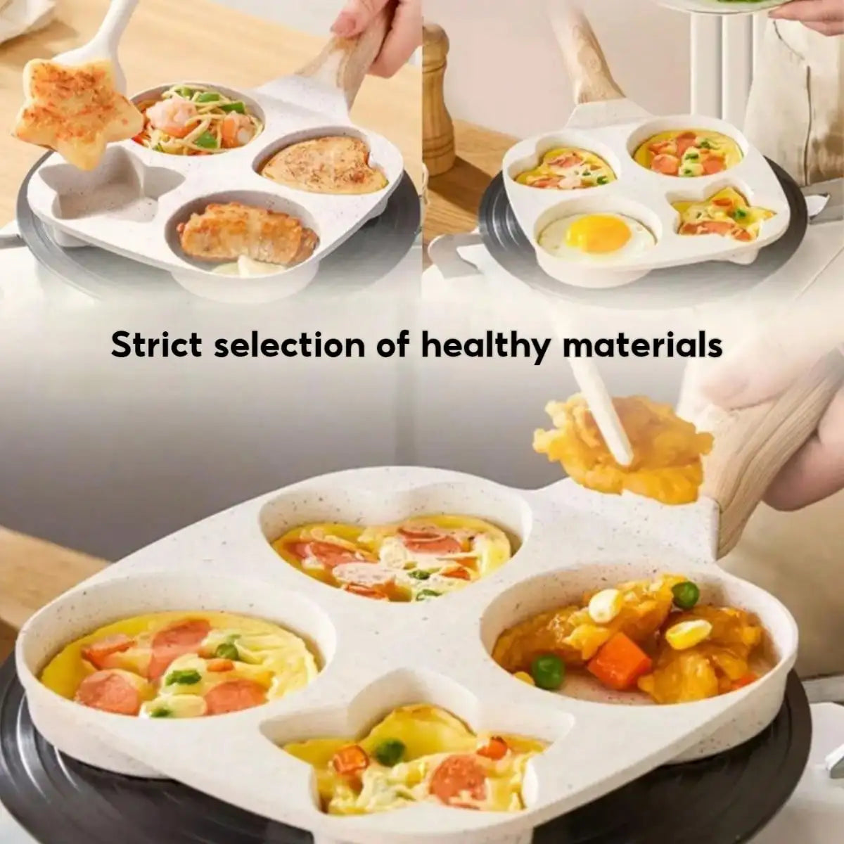 Heart shaped frying pan, heart shaped non stick pan, clover egg frying pan, non stick aluminum heart shaped egg frying pan