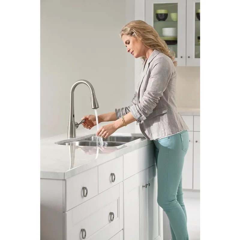 Moen Arbor Spot Resist Stainless Motionsense Two-Sensor Touchless Kitchen Faucet Featuring Power Clean