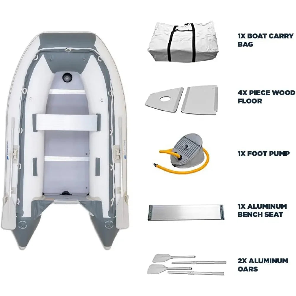 8ft 10in Dana Inflatable Sport Tender Dinghy Boat - 3 Person - 10 Horsepower - USCG Rated