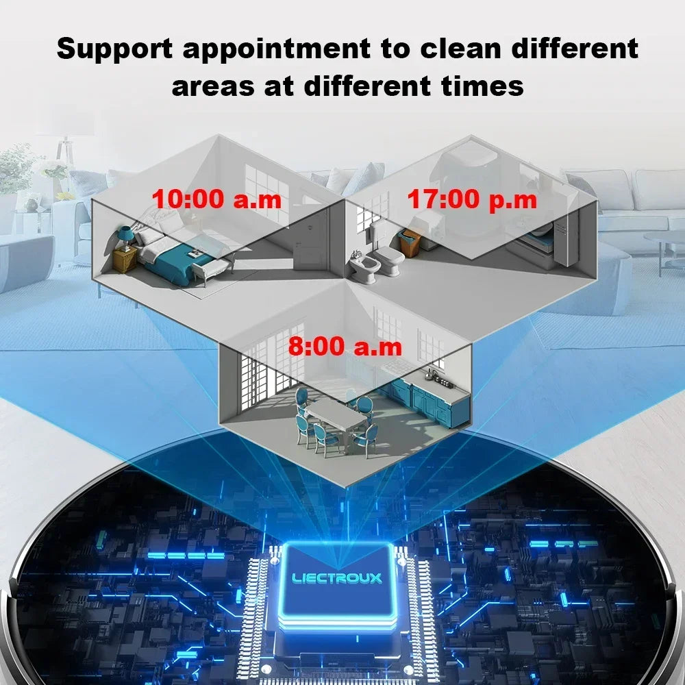Robot Vacuum Cleaner Liectroux X6 LDS , Lidar Navigation,Wet & Dry Mopping,6500Pa Suction,Multi-Floor Map,Carpet Boosting