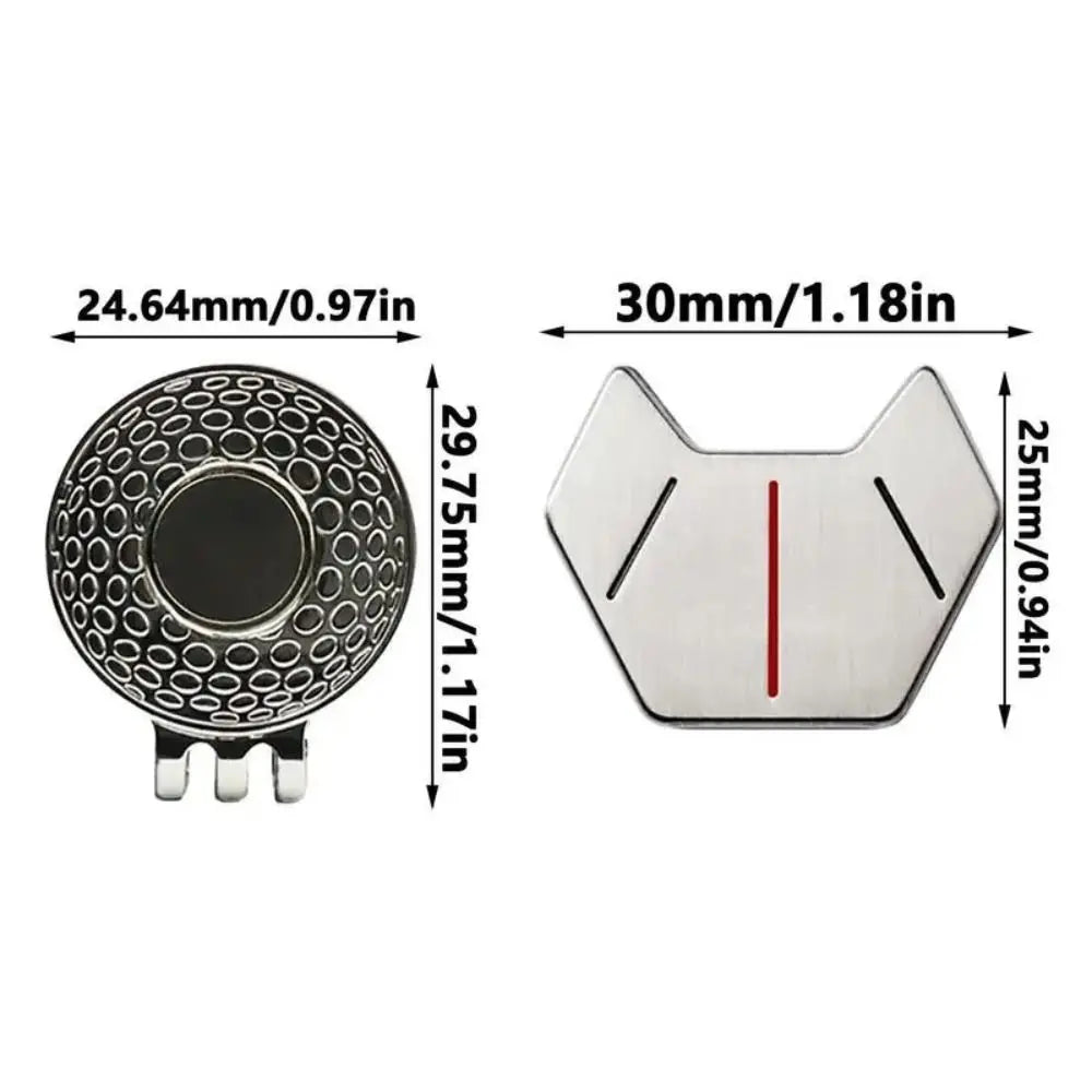 Zinc Alloy Golf Hat Clip Ball Marker Magnetic Convenient Magnetic Golf Marker All-Portable Black/Silver Golf Traning