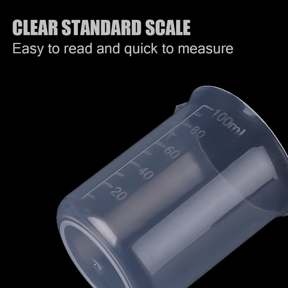 100ML Plastic Measuring Cup Transparent Scale Measuring Cup Pour Spout Without Handle Liquid Container For Kitchen Bar Supplies
