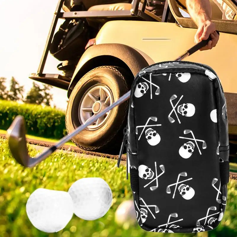 Portable Golf Pouch PU Ball Pouch Golf Bags Golf Accessories Golf Tee Pouch Waterproof Protective Cover For Valuables And