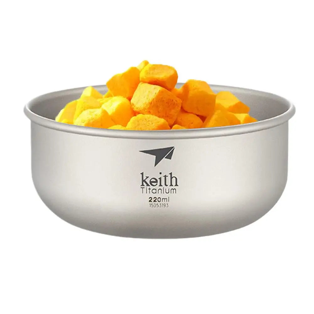 Titanium Rice Bowl Noodle Bowl/Dish Fruit Bowl Portable Dessert Bowls For Backpacking Camping Hiking Picnic Dishwasher Safe