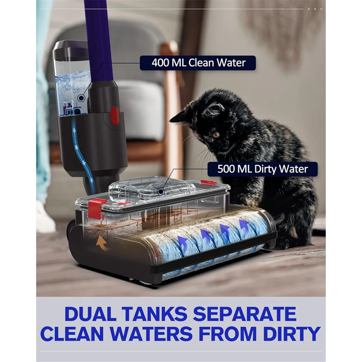 Electric Wet Dry Mopping for V15 V8 V7 V10 V11 Vacuum Cleaner Automatic Cleaning Roller Brush for Hard Floors