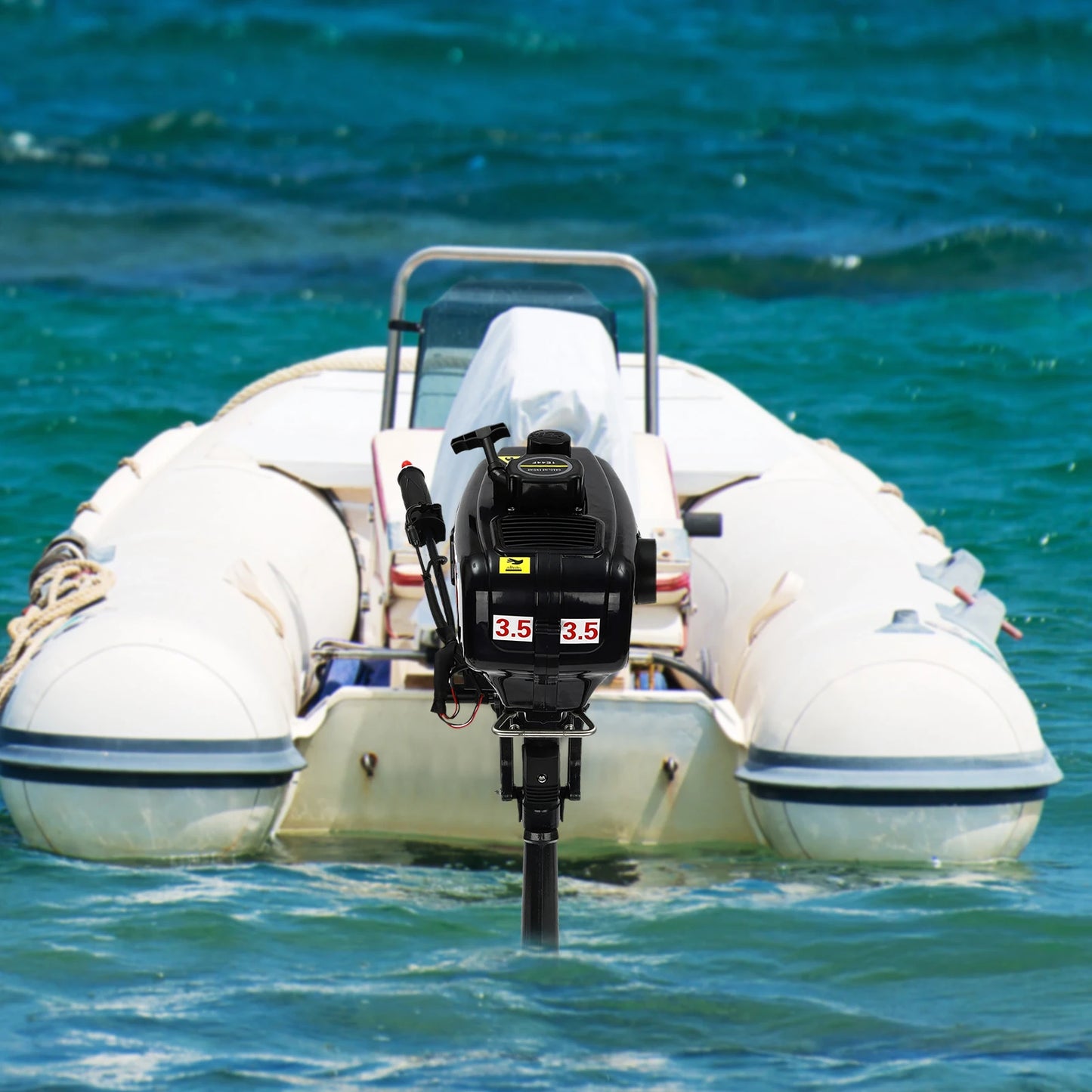 2.6KW 2-Stroke Outboard Motor Fishing Boat Engine CDI Water-Cooled system, 3.5HP Fishing Boat Dinghy Engine