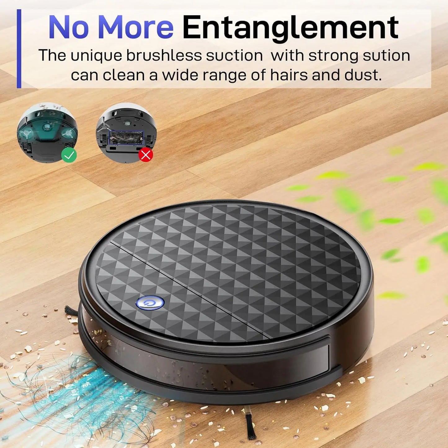 EICOBOT Robot Vacuum Cleaner,2200Pa Powerful Suction,Tangle-Free,Max 130 Minutes,Robot with Self-Charging,Electric Sweeper.