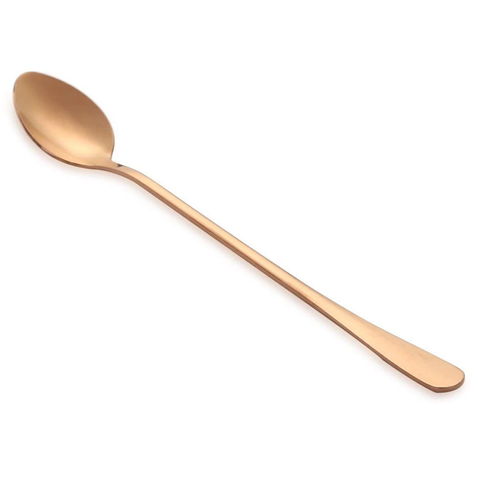 Long Handle Stainless Steel Ice Spoon Coffee Tea Spoons Home Kitchen Tableware