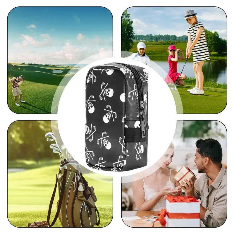 Portable Golf Pouch PU Ball Pouch Golf Bags Golf Accessories Golf Tee Pouch Waterproof Protective Cover For Valuables And