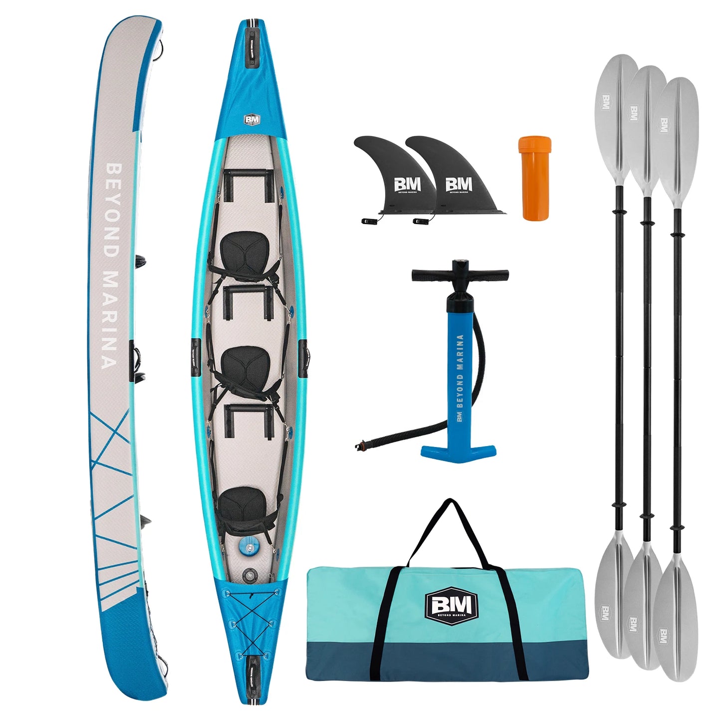 BEYOND MARINA Foldable Double Inflatable Kayak Boats Drop Stitch 2 Person 422cm Fishing Canoe High Pressure