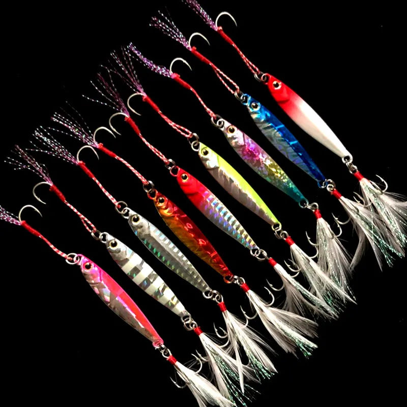Fishing Glow Jigs 15g/6cm 7g/10g/20g/25g Jigbait Lure Shore Cast Decoys Metal Bait Artificial Lures 1 Piece Sale
