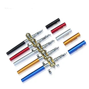 Lizard Telescopic Mini Fishing Rod Pen Shape Portable Pocket, Aluminum Alloy Fish Spinning Rod Pole with Reel