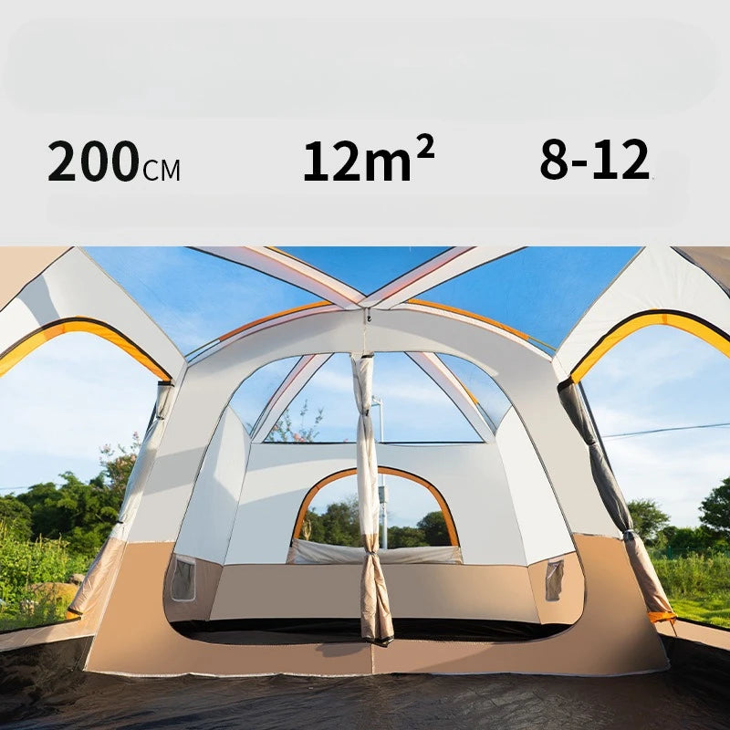 Small Fully Covered Large Size Ultralarge 4 6Persons Double Layers Outdoor 2living Rooms and 1hall Family Camping Tourist Tent