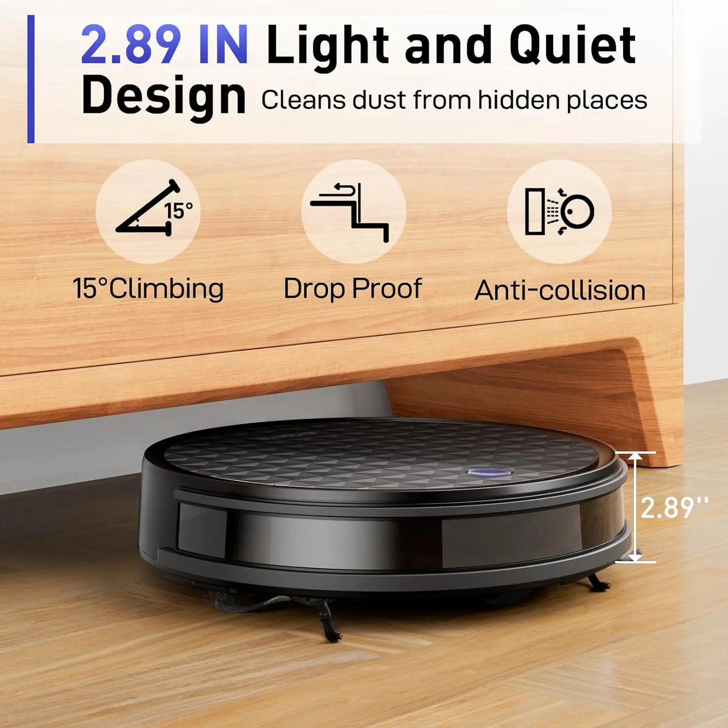 EICOBOT Robot Vacuum Cleaner,2200Pa Powerful Suction,Tangle-Free,Max 130 Minutes,Robot with Self-Charging,Electric Sweeper.