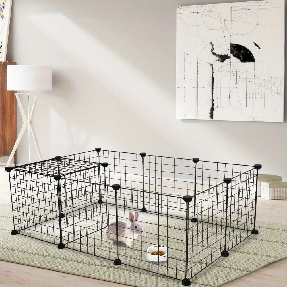 Dog Playpen Crate Metal Fence Pet Puppy Play Pen Exercise Cage
