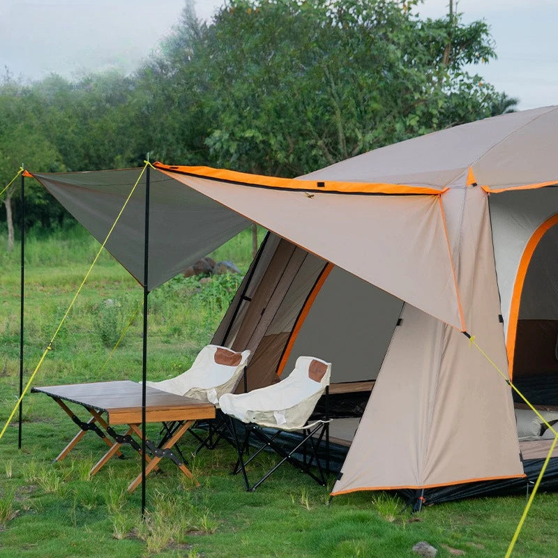 Small Fully Covered Large Size Ultralarge 4 6Persons Double Layers Outdoor 2living Rooms and 1hall Family Camping Tourist Tent