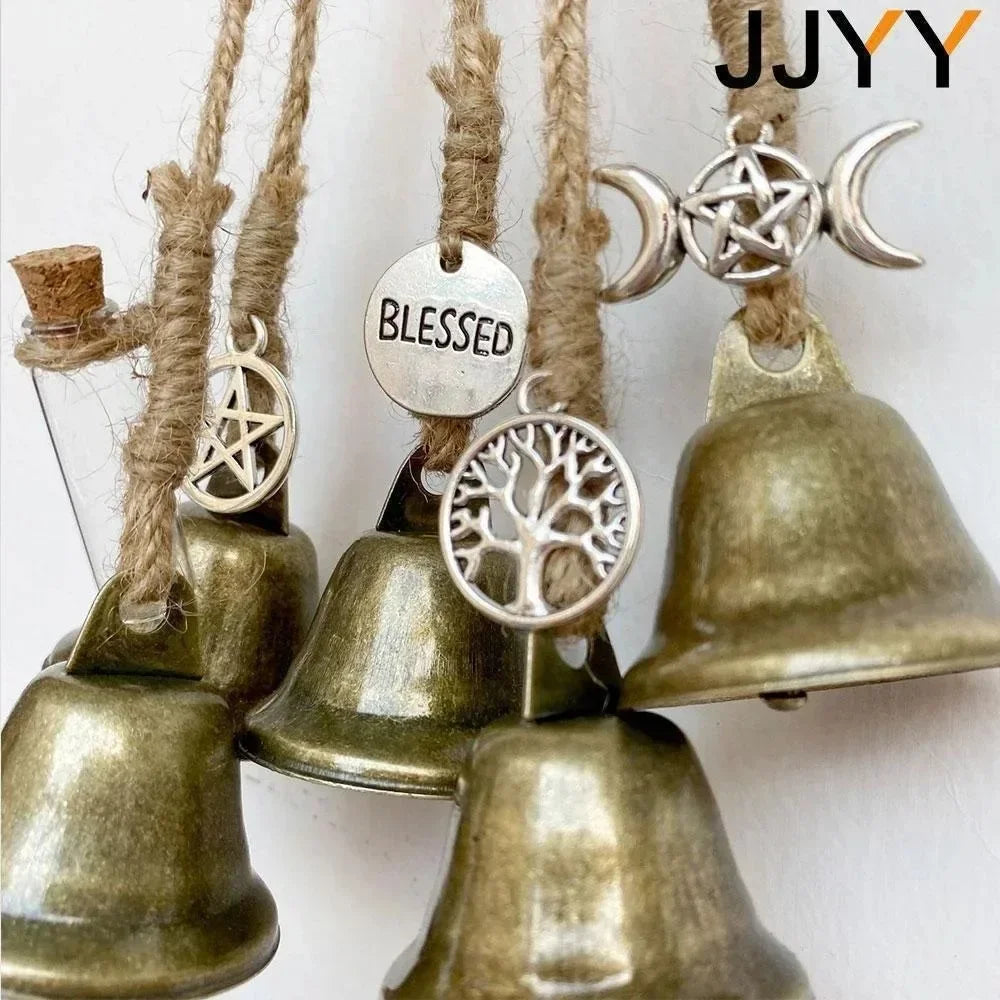 Wall-mounted wind chime blessing bell hanging door retro style gift decoration Holiday Bells Wind 3 buckles/6 buckles optional