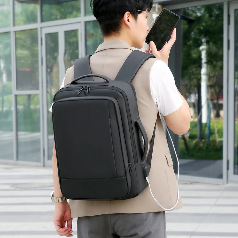 Rilibegan Men Travel Backpack Expand Oxford Big Capacity USB Charge Business Male Backpacks Computer Men Backpacks