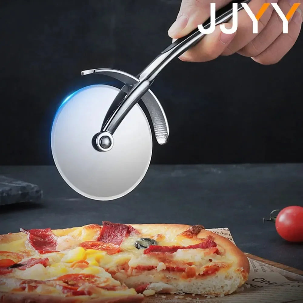 JJYY Pizza Cutter Stainless Steel Pizza Knife Cake Bread Pies Round Knife  Pastry Pasta Dough kitchen Baking Tools