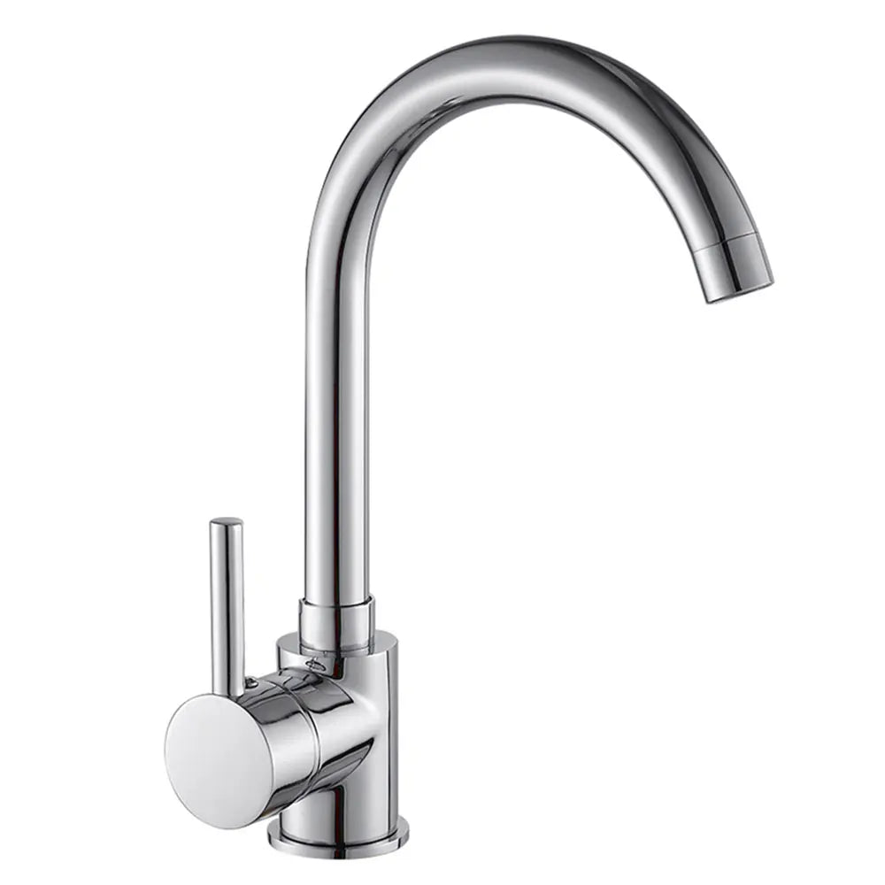 Kitchen Sink Mixer Tap 360 Degree Swivel High Arc Single Lever Bathroom Mixer Faucet Available Chrome Finish Solid Brass with