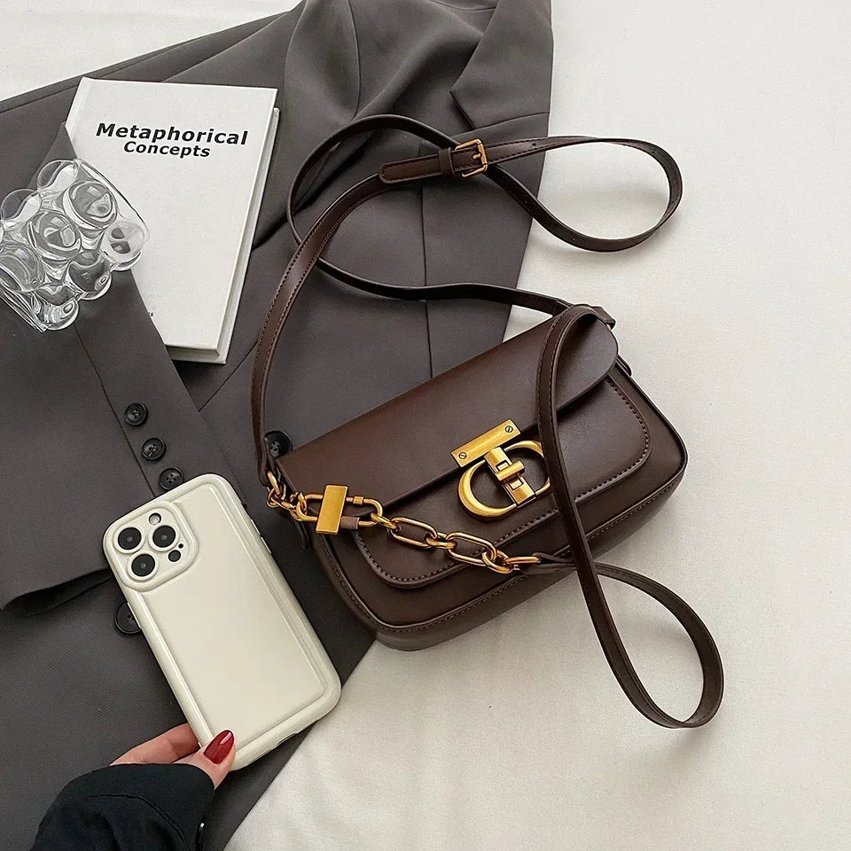 retro small Women's original fashion niche crossbody  women's shoulder bag Senior handbag Underarm  crossbody