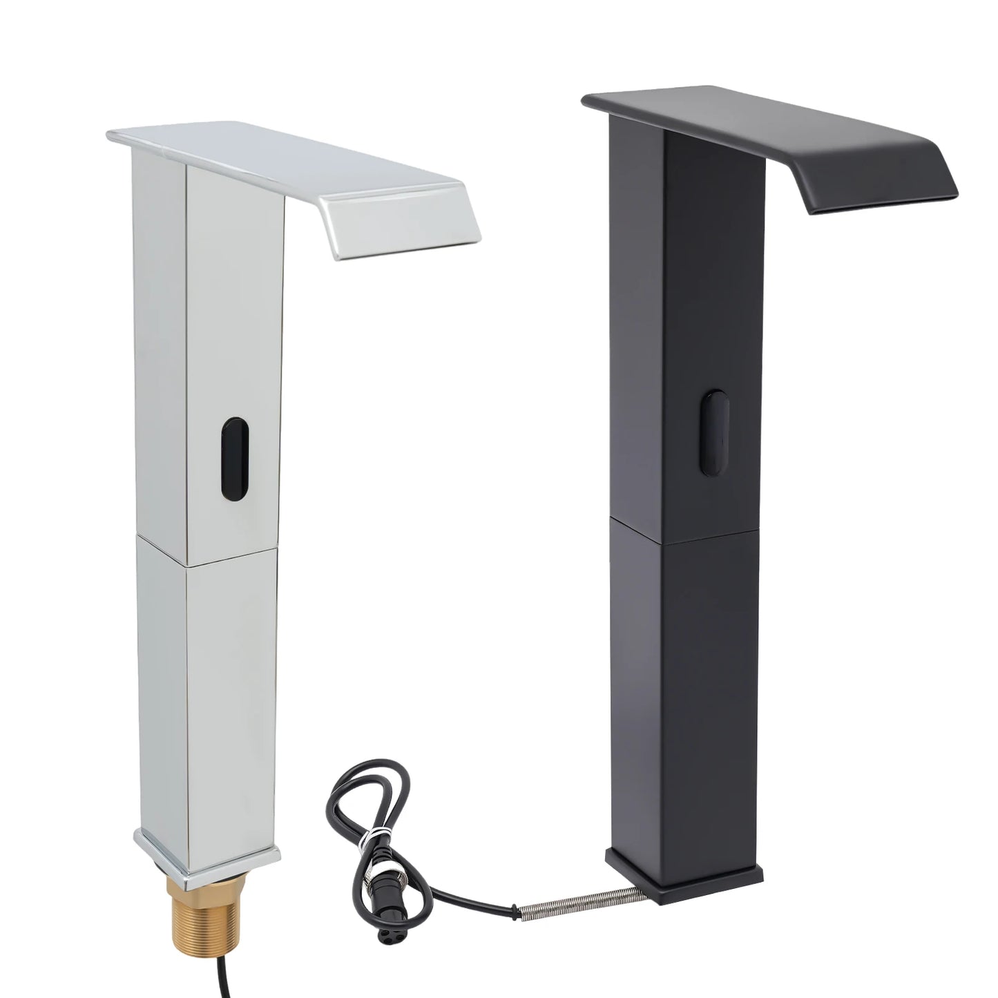 Touchless Automatic Infrared Sensor Faucet with Adjustable Temperature Valve Black/ Silver