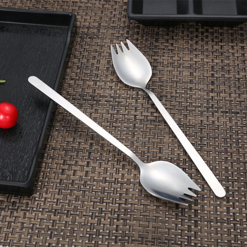 5Pcs Spork Stainless Steel Spoon Fork Cutlery Multipurpose Spoon Fork Silverware for Dessert Ice Cream Salad