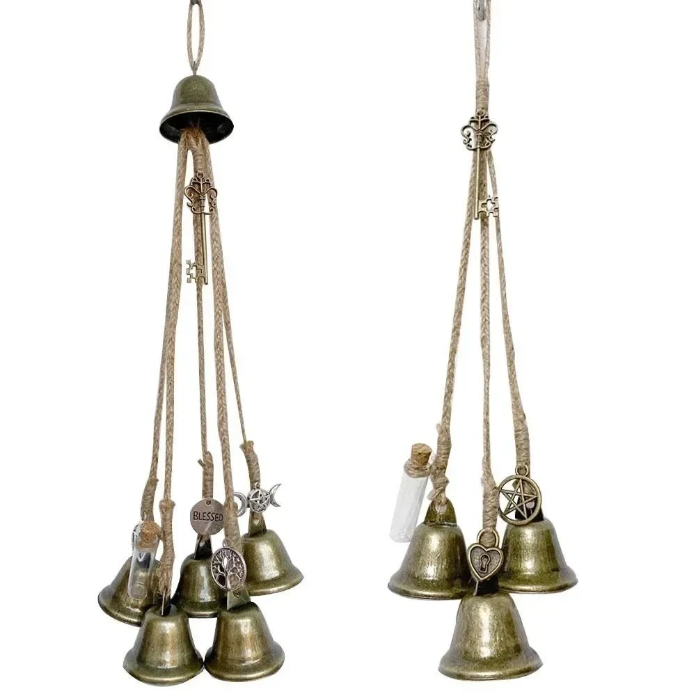 Wall-mounted wind chime blessing bell hanging door retro style gift decoration Holiday Bells Wind 3 buckles/6 buckles optional