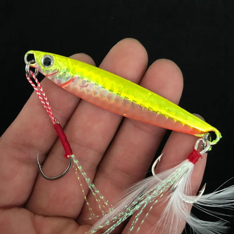 Fishing Glow Jigs 15g/6cm 7g/10g/20g/25g Jigbait Lure Shore Cast Decoys Metal Bait Artificial Lures 1 Piece Sale