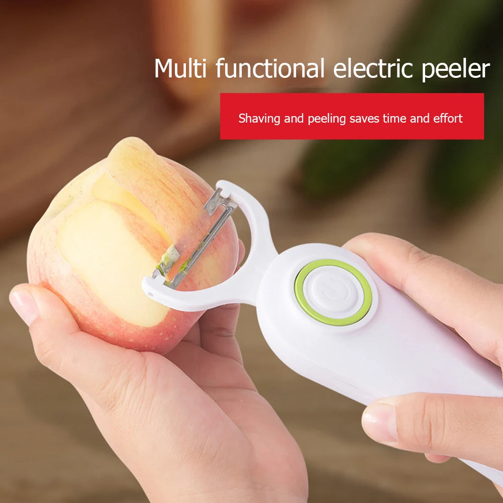 Electric Peeler with 3 Cutter Heads Mini Electric Peeler USB Rechargeable Stainless Steel Safety Lightweight Home Kitchen Tool