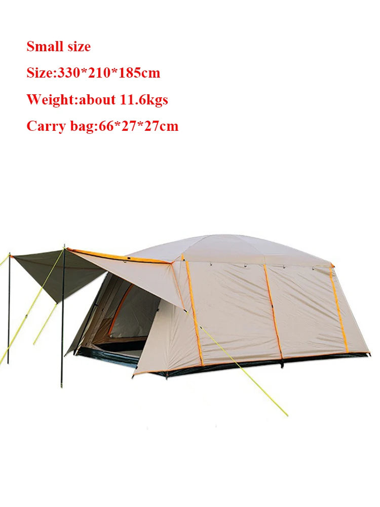 Small Fully Covered Large Size Ultralarge 4 6Persons Double Layers Outdoor 2living Rooms and 1hall Family Camping Tourist Tent