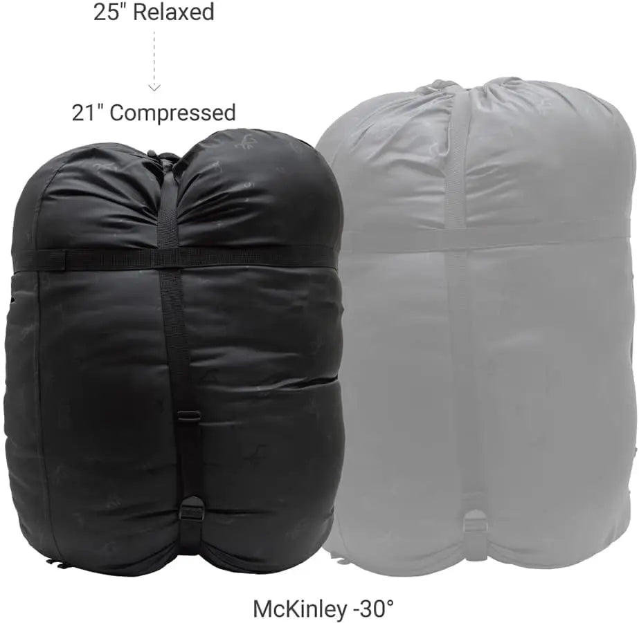 30° Sleeping Bag - Oversize Insulated Hooded Rectangle Made with Ripstop Outer and Brushed Polyester Liner