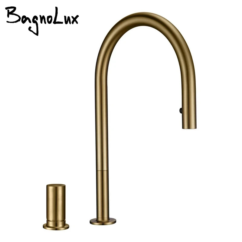 Modern Kitchen Faucet Brsuh Matt Brass Material Kitchen Sink Faucet Kitchen Product Kitchen Sink Mixer Tap