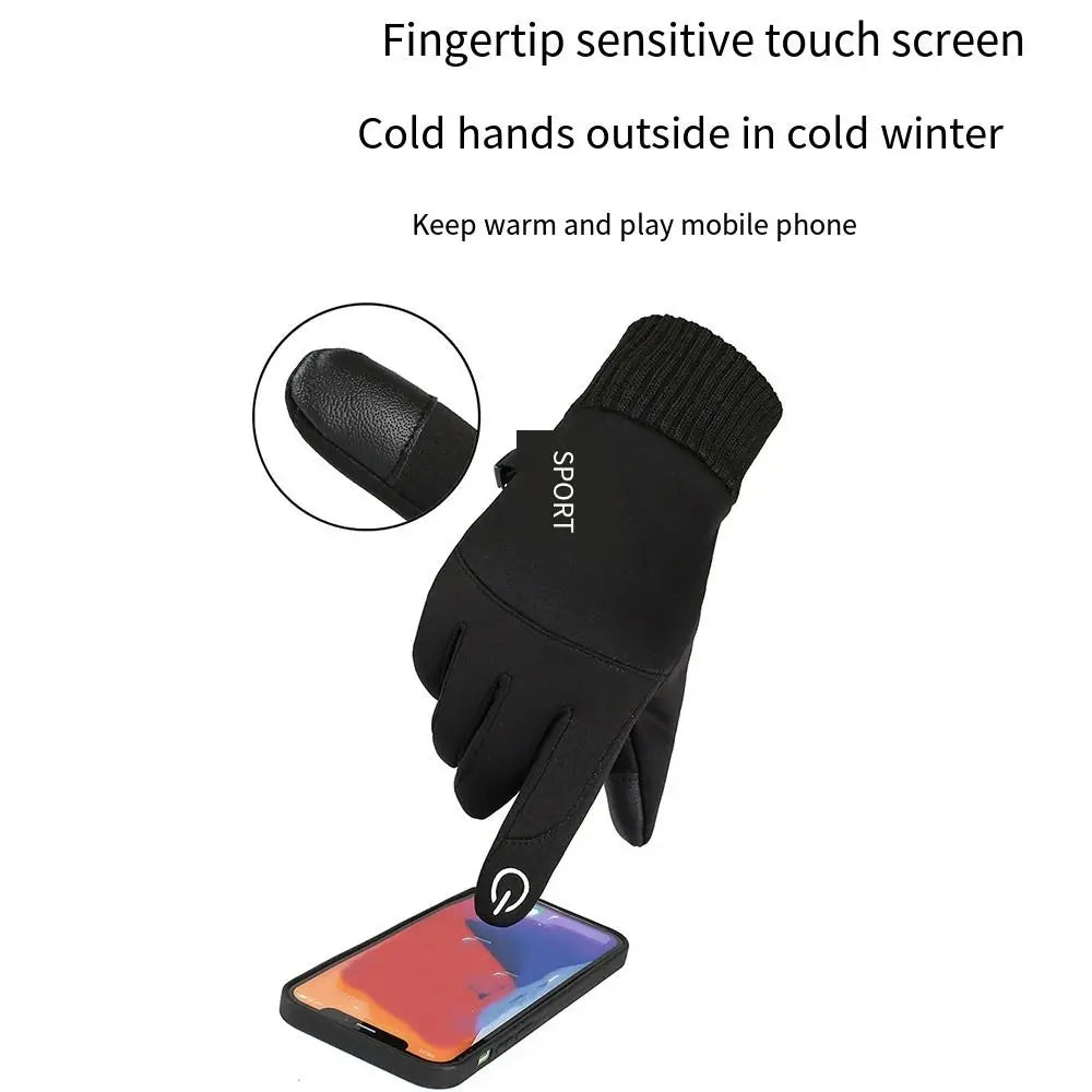 Autumn and Winter Touchscreen Gloves Waterproof Anti-Slip Commuting Gloves Full Finger Windproof Cycling Snow Ski Gloves Hiking