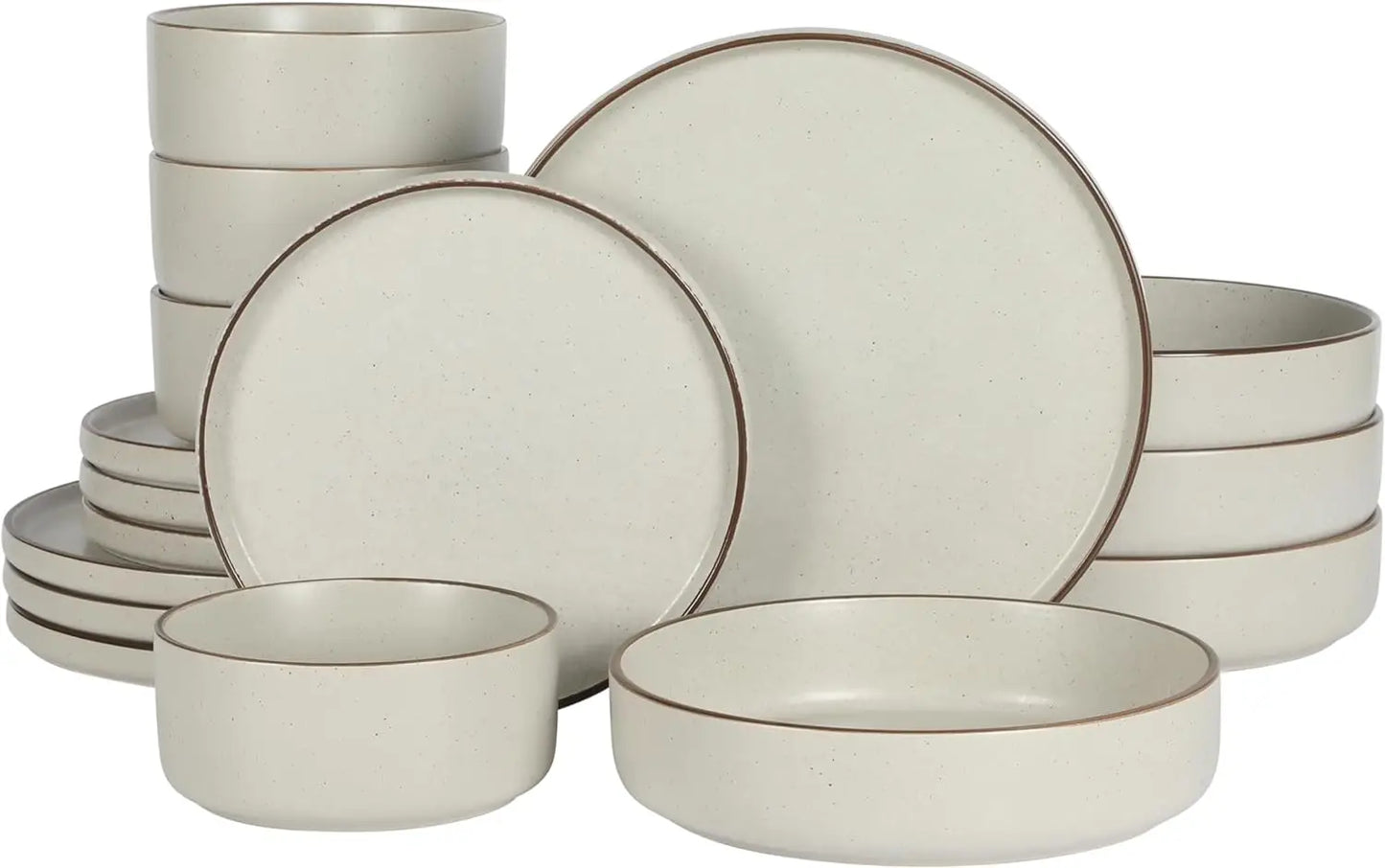 Matisse 16 Piece Double Bowl Dinnerware Set, Cobalt Blue, Service for 4 (16pcs)