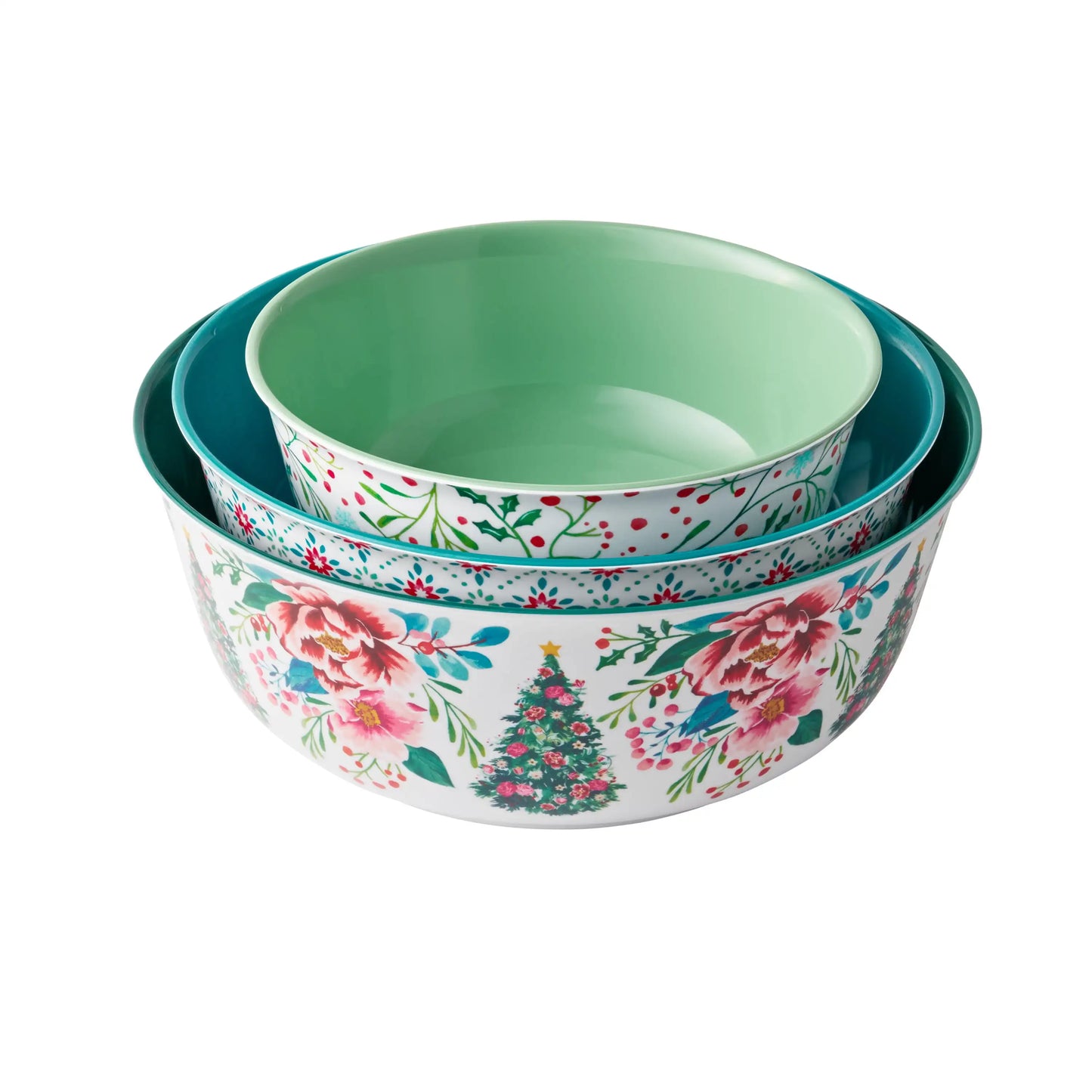 6-Piece Merry Meadows Melamine Bowl Set Perfect for indoor & outdoor use BPA Free Dishwasher safe Bowls nest for easy storage