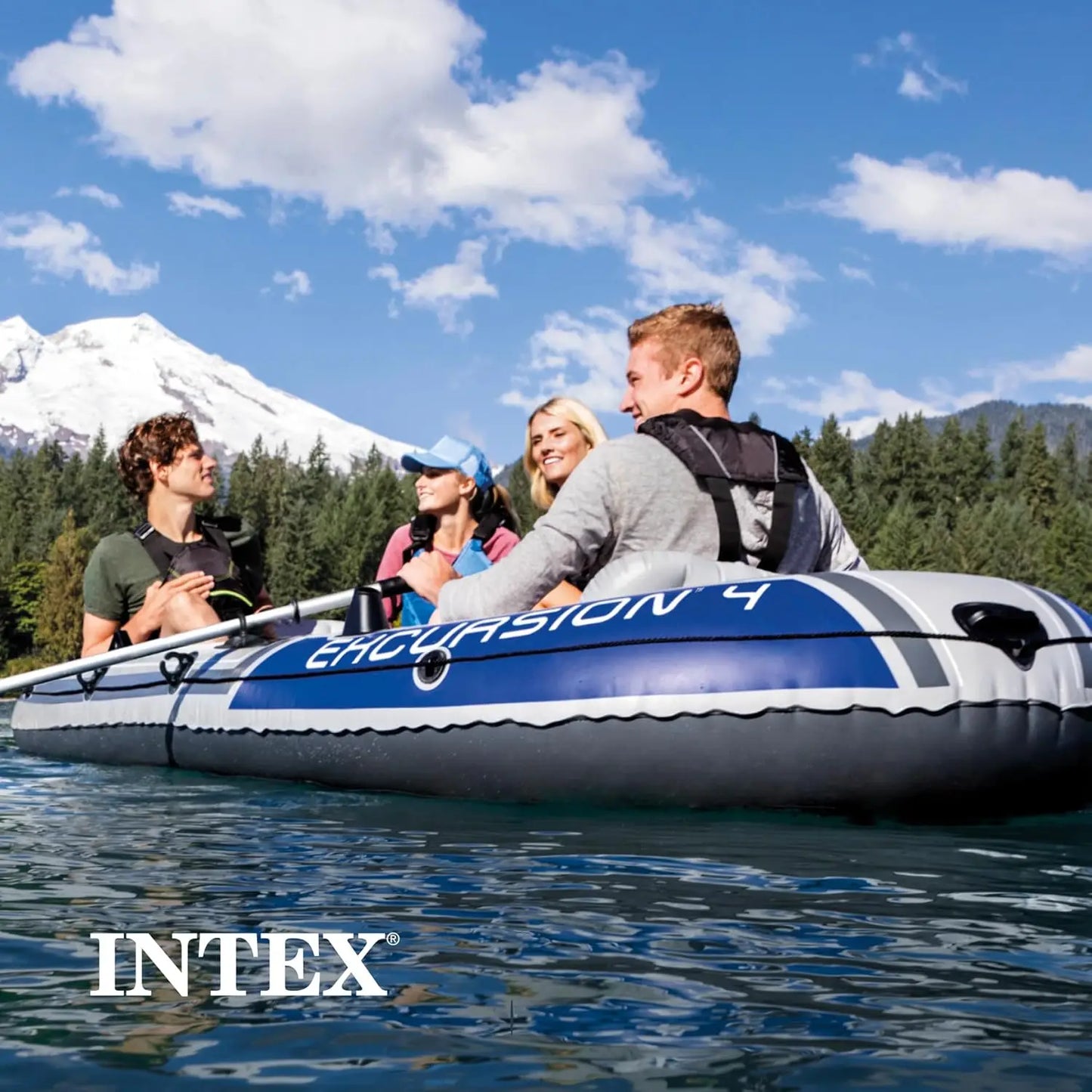 Inflatable Boat Series: Includes Deluxe 54in Boat Oars and High-Output Pump – SuperTough PVC – Adjustable Seats
