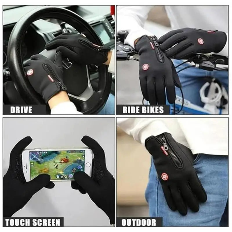 Ski Gloves Non-Slip Warm Windproof Gloves Winter Thermal Touchscreen Snow Gloves For Driving Hiking Snow Work Men & Women