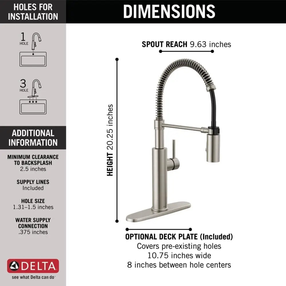 Faucet Antoni Pull Down Kitchen Faucet with Pull Down Sprayer, Commercial Kitchen Sink Faucet, Faucets for Kitchen Sink
