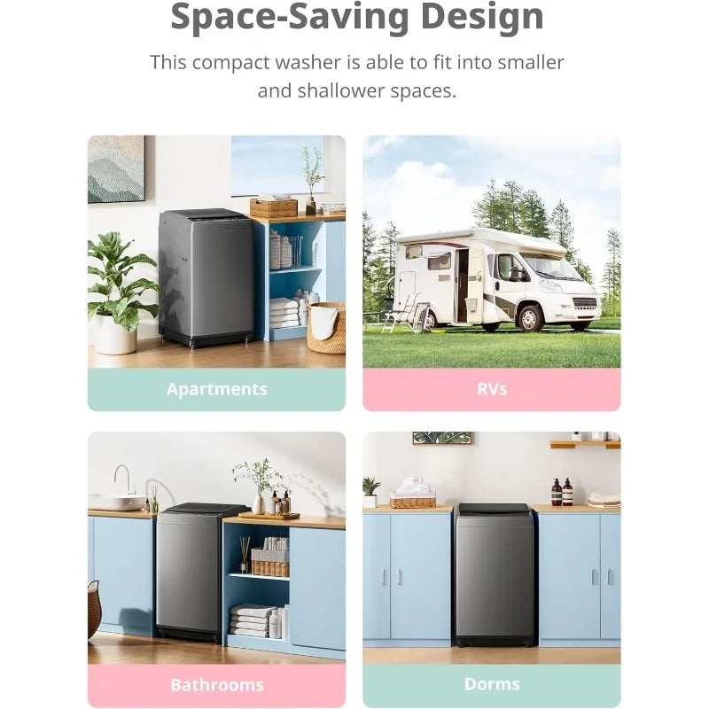 1.6 Cubic Foot Portable Washing Machine 11 Pound Capacity Fully Automatic Compact Washing Machine Perfect for Apartments